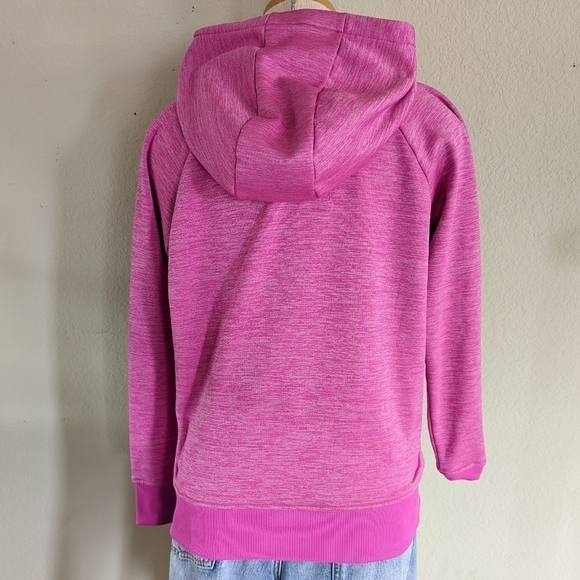 Under Armour Cold Gear Mock Neck Relaxed Fit Hoodie in Dragon Fruit Pink Sz Med - Picture 4 of 8